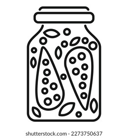 Pickled carrot jar icon outline vector. Glass food. Canning vegetable