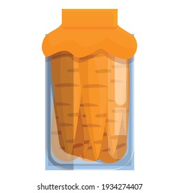 Pickled carrots icon. Cartoon of pickled carrots vector icon for web design isolated on white background