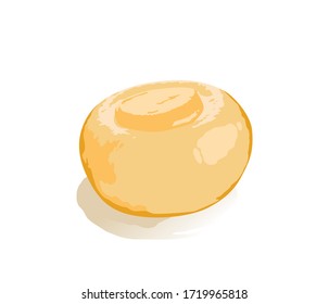 Pickled champignon isolated on white background.