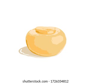 Pickled champignon isolated on white background.