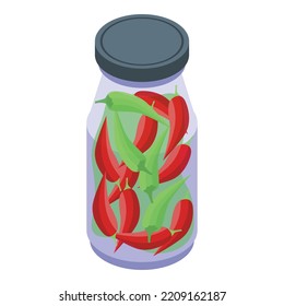 Pickled chilli pepper icon. Isometric of Pickled chilli pepper vector icon for web design isolated on white background