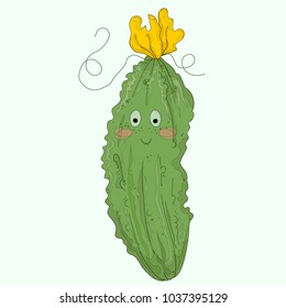 Pickled cucumber character vector with outlines