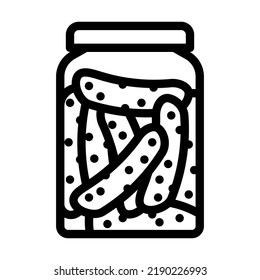 pickled cucumber line icon vector. pickled cucumber sign. isolated contour symbol black illustration