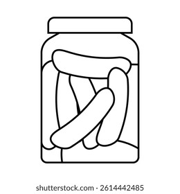 pickled cucumber line icon vector. pickled cucumber sign. isolated contour symbol black illustration
