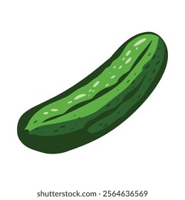 Pickled cucumber vector illustration. Simple and isolated design, perfect for food related graphics, packaging, and recipe visuals.