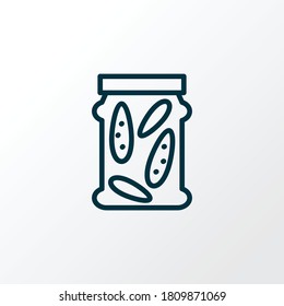 Pickled cucumbers icon line symbol. Premium quality isolated preserved element in trendy style.