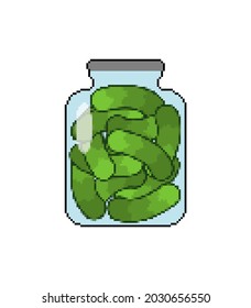 Gurken in Glas-Pixelkunst gepickelt