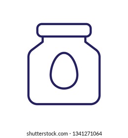 Pickled Eggs in Jar Outline Vector Icon
