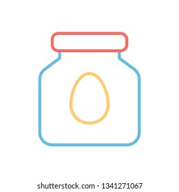 Pickled Eggs in Jar Outline Vector Icon