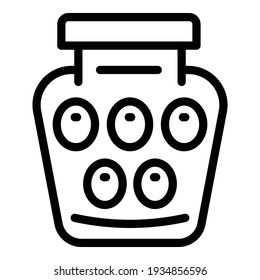 Pickled fruit jar icon. Outline pickled fruit jar vector icon for web design isolated on white background