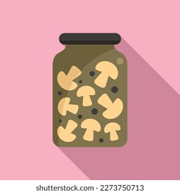 Pickled mushroom icon flat vector. Food pickle. Cooking product