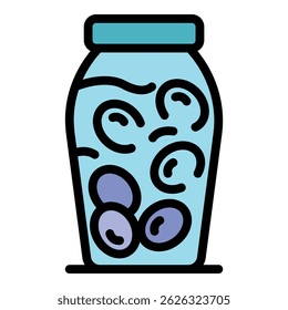 Pickled olives icon. Outline pickled olives vector icon color flat isolated