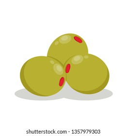 Pickled olives vector. Pickled olives on white background.