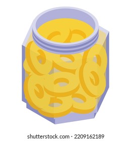 Pickled pineapple icon. Isometric of Pickled pineapple vector icon for web design isolated on white background