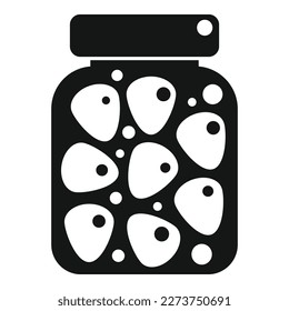 Pickled strawberry icon simple vector. Food glass. Canning eating