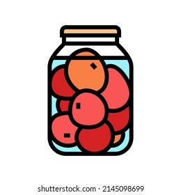 pickled tomato color icon vector. pickled tomato sign. isolated symbol illustration