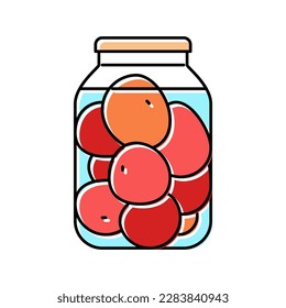 pickled tomato color icon vector. pickled tomato sign. isolated symbol illustration