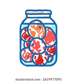 pickled tomato doodle icon sketch vector. pickled tomato sign. isolated symbol illustration