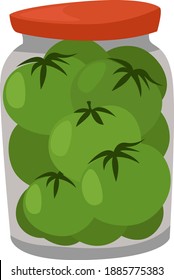 Pickled tomatos, illustration, vector on white background