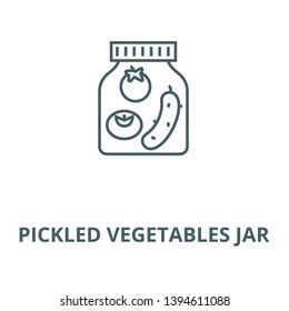 Pickled vegetables jar vector line icon, linear concept, outline sign, symbol