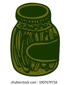 pickles in brine jar