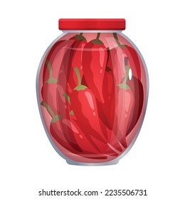 Pickles composition with isolated image of mason jar filled with marinated vegetables on blank background vector illustration