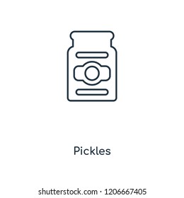 Pickles concept line icon. Linear Pickles concept outline symbol design. This simple element illustration can be used for web and mobile UI/UX.
