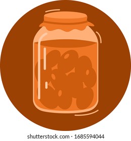 Pickles icon (apricot jam). Vector Illustration