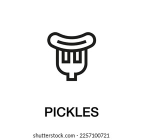 pickles icon vector. Linear style sign for mobile concept and web design. pickles symbol illustration. Pixel vector graphics - Vector.	