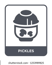 Pickles Icon Vector On White Background, Pickles Trendy Filled Icons From Gastronomy Collection, Pickles Simple Element Illustration