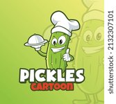 Pickles mascot character logo template premium vector