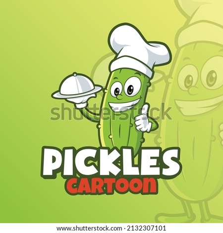 Pickles mascot character logo template premium vector