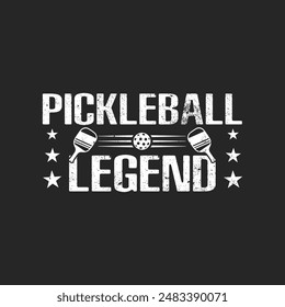 Pickleyball Legend T-Shirt design, Vector graphics, typographic posters, or banners.