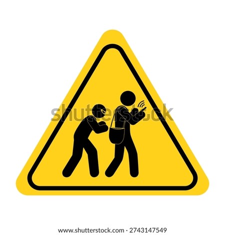 Pickpocket beware sign, Beware thief steals wallet or valuables in bag, Beware of pick pockets symbol, Awareness sign at a public place. Flat vector illustration design