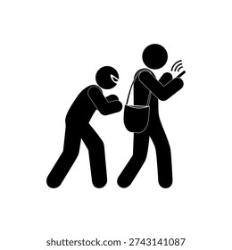 Pickpocket icon isolated on a white background. Flat vector illustration design.