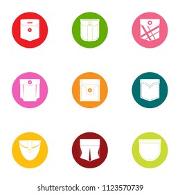 Pickpocket icons set. Flat set of 9 pickpocket vector icons for web isolated on white background