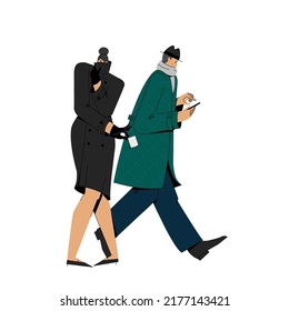A pickpocket takes a wallet out of his pocket.