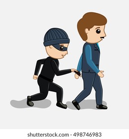 Pickpocket Trying to Steal Wallet Vector Concept