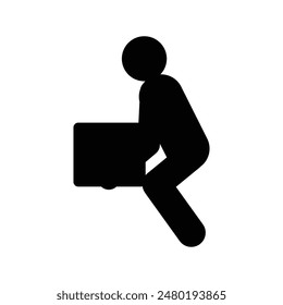 picktogram icon of person lifting an object illustration design