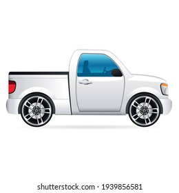 Pickup car with aluminum rims 