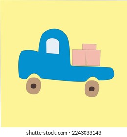 Coche de recogida con tres cajas.