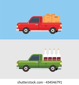 Pickup car to delivery gift and tree