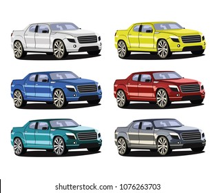 pick-up car different color set