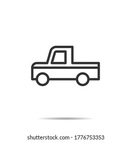 Pickup car icon line logo vector illustration 