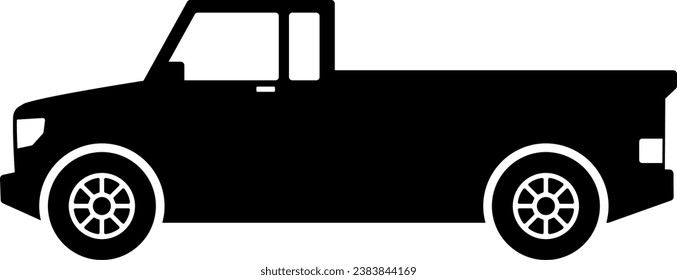 Pickup car icon vector. Countryside delivery car silhouette for icon, symbol and sign. Pickup car for transportation, shipment, delivery, package or transit