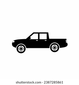 Pickup car icon vector. Countryside delivery car silhouette for icon, symbol and sign. Pickup car for transportation, shipment, delivery, package or transit
