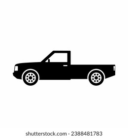 Pickup car icon vector. Countryside delivery car silhouette for icon, symbol and sign. Pickup car for transportation, shipment, delivery, package or transit