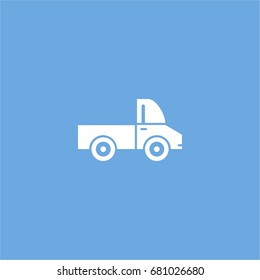 pickup car icon. vector sign symbol on blue background