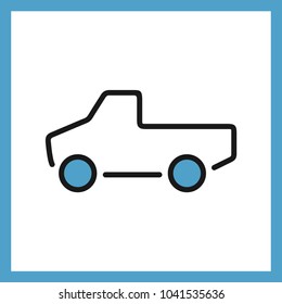 pickup car line icon vector