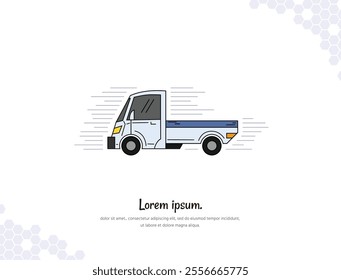 Pickup Car simple doodle flat vector art for wall decoration landscape. vector illustration simple image. collection of transportation cartoon illustrations. for room decoration, events, etc